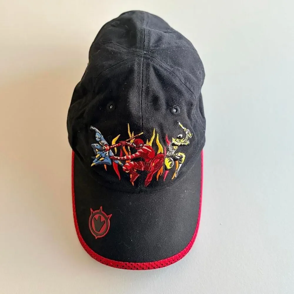 Vintage Disney Store Power Rangers Youth Hat Cap Black, size S/M, 90's #kidcore